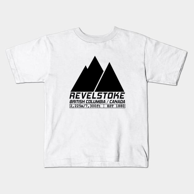Ski Revelstoke British Columbia Canada Skiing and Snowboarding Kids T-Shirt by ChrisWilson